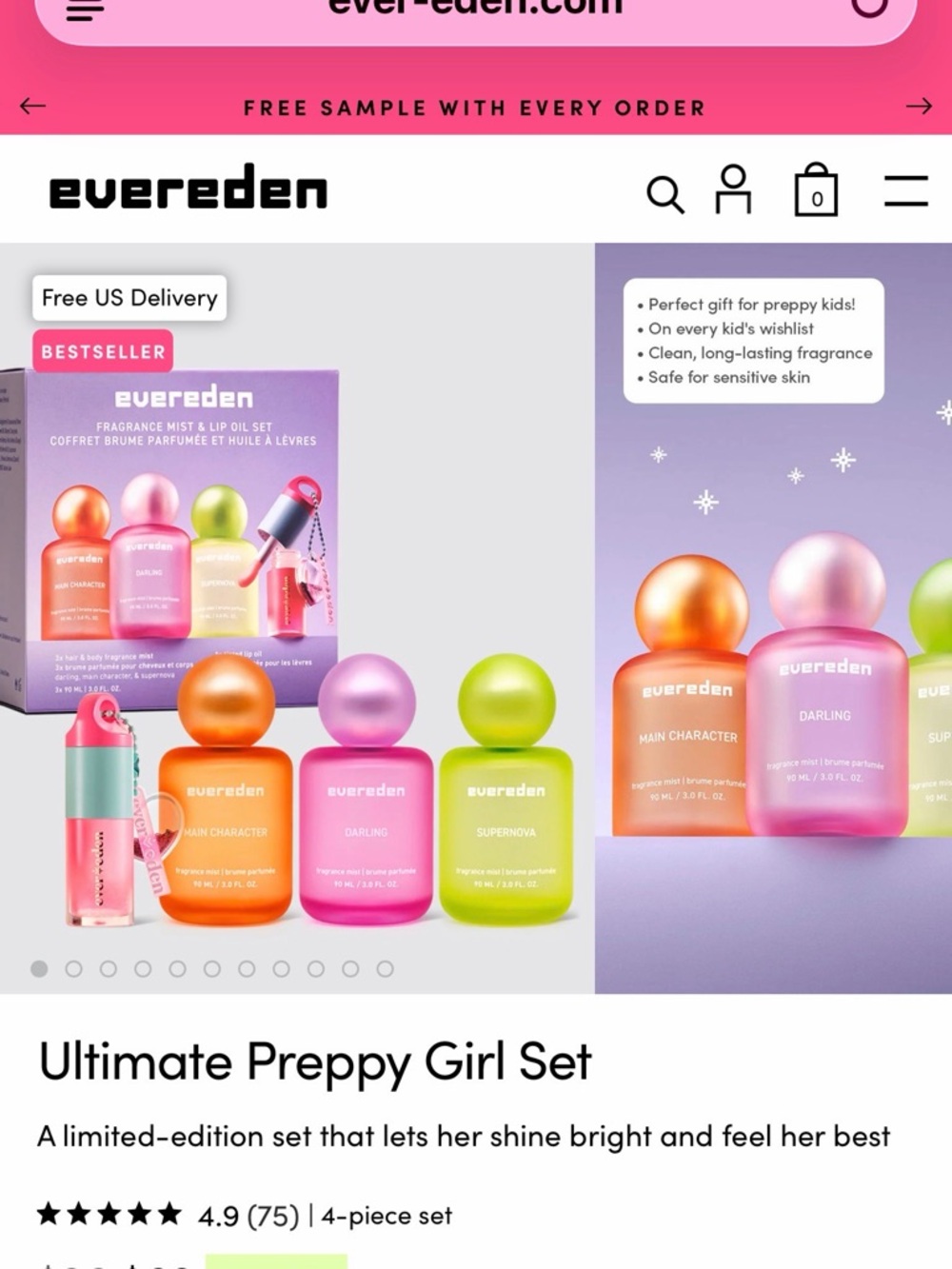 Kids Fragrance Mist & Lip Oil Set - Pink, Orange, Green - Picture 5 of 5